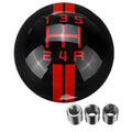 Black ball car gear head with 5-gear pattern lettering and three screw accessories