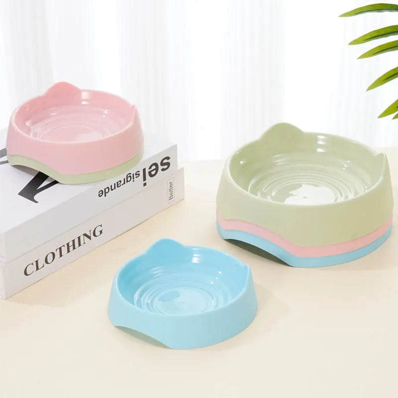 Blue ceramic dog slow feeder bowl with maze pattern for small medium large breed puppies