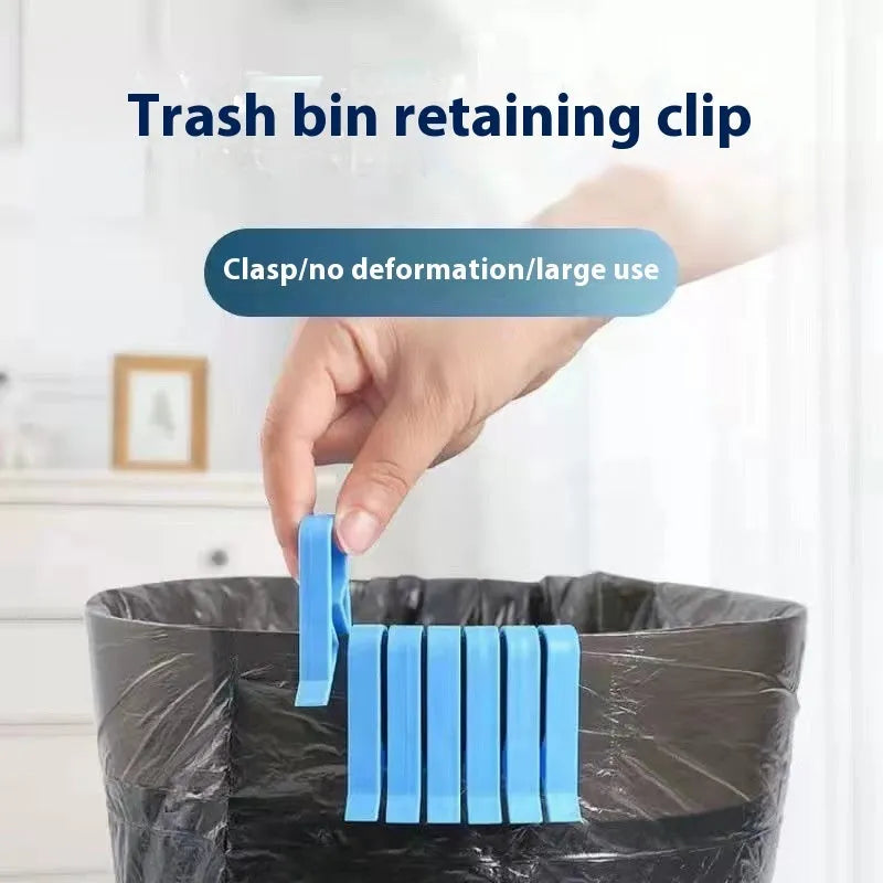 PP plastic non-slip clip for securing rubbish bags to the side of a bin.