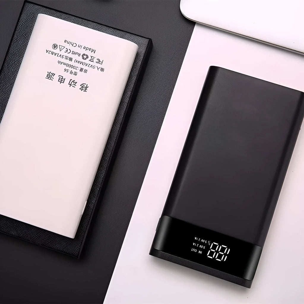 Digital display power bank spring kit showing multiple USB ports and status display