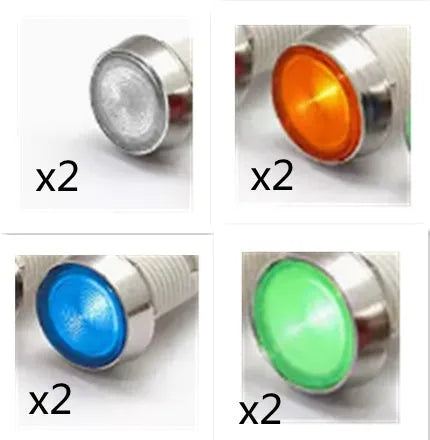 10mm stainless steel edge indicator light with wire in five colour options