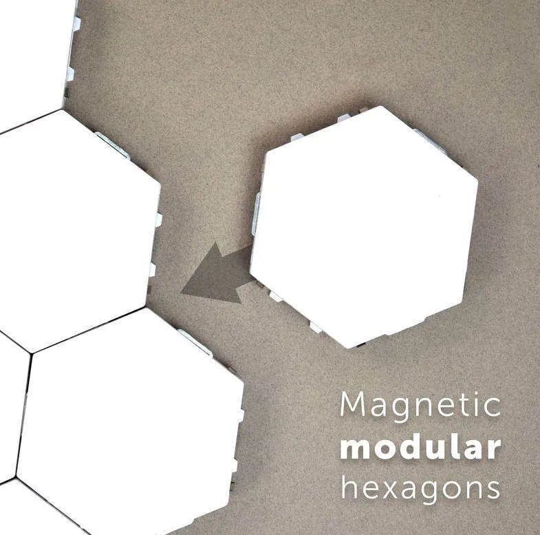 Modular hexagonal honeycomb wall lamp with touch control and LED lighting