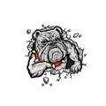 Grey dog pattern motorcycle bumper sticker measuring 17x17cm from animal series