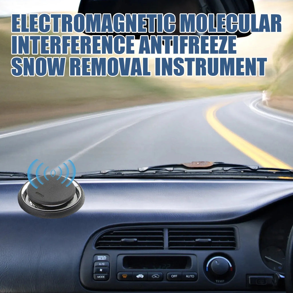 Black handheld car de-icing instrument for melting snow on windscreens.