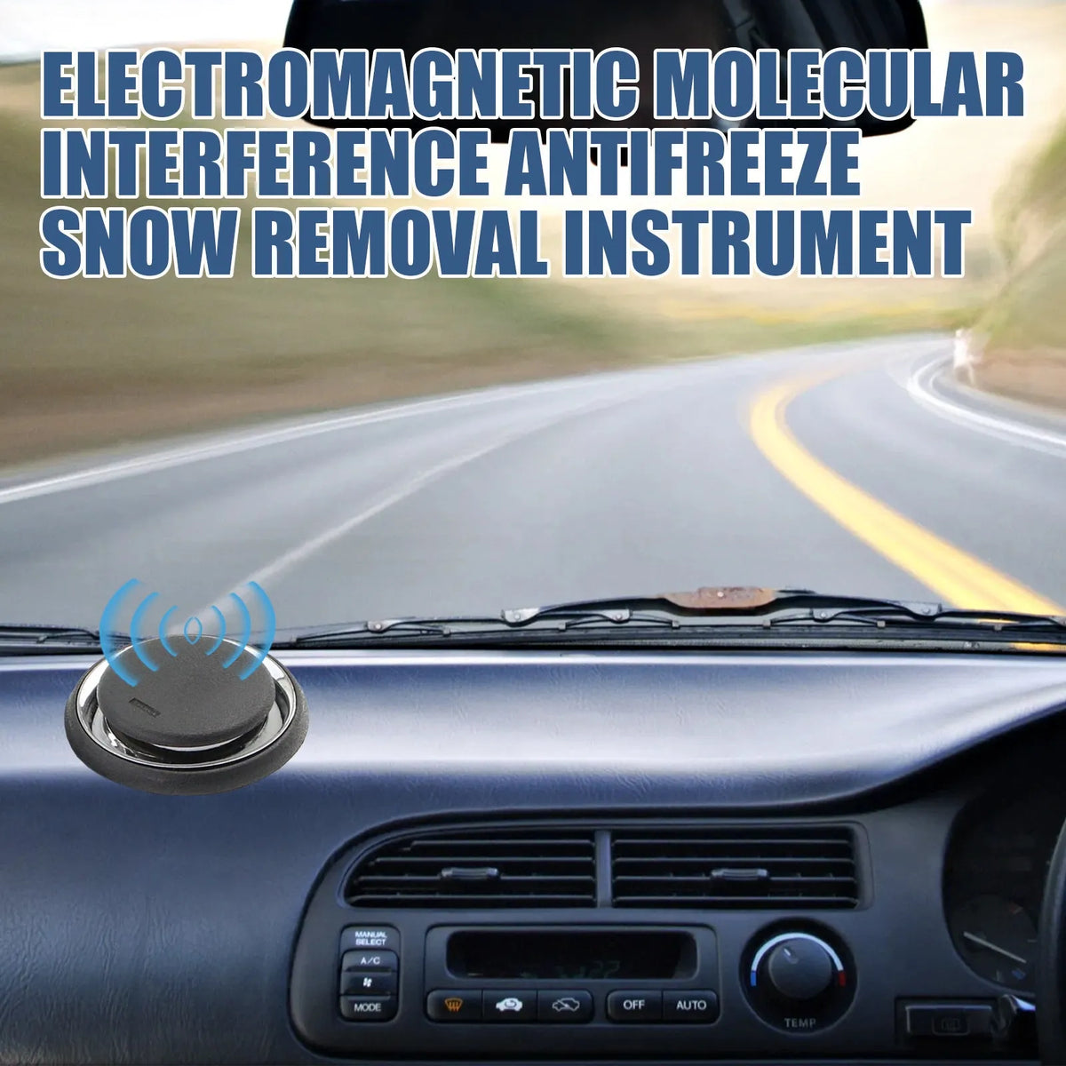 Black handheld car de-icing instrument for melting snow on windscreens.