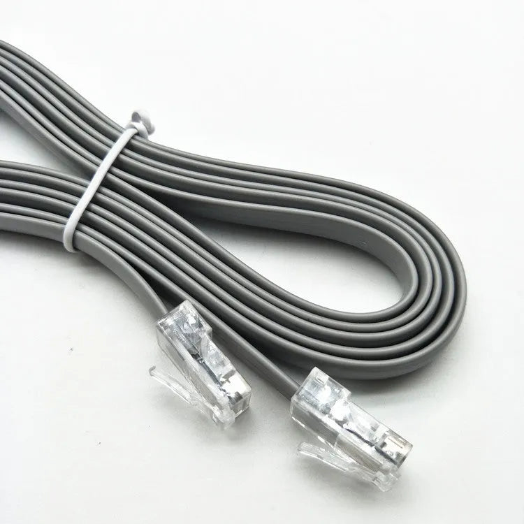 Silver grey CAT6 network cable with RJ-45 connectors, 2 metre length