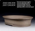 Handmade oval ceramic succulent pot with purple sand antique finish.