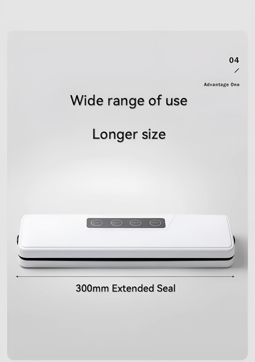 White automatic vacuum sealer machine on a kitchen countertop.