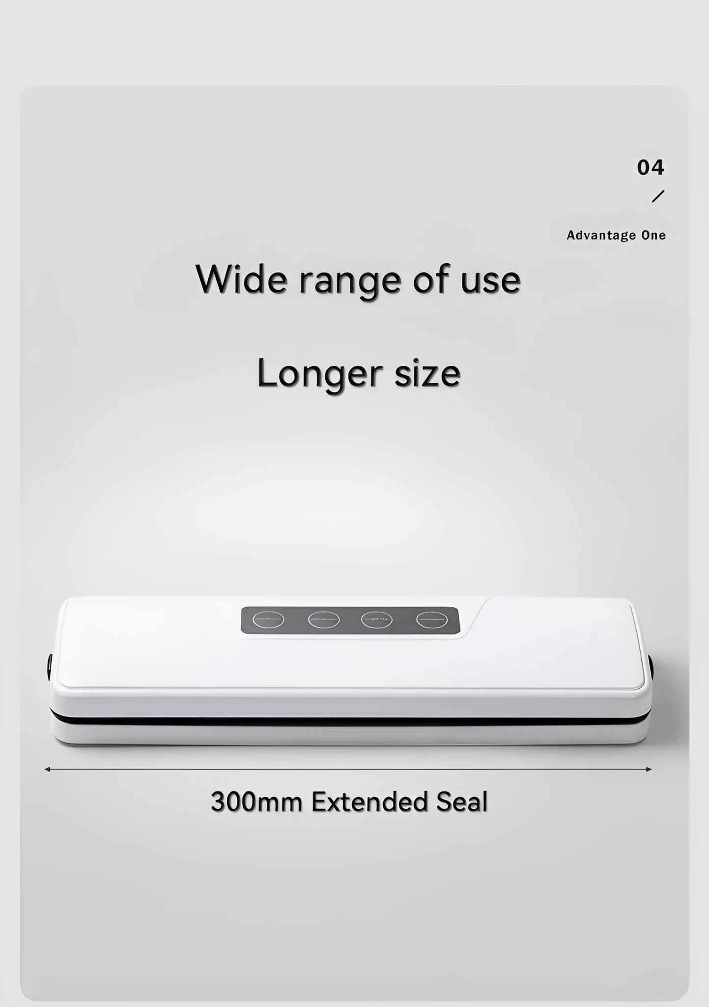 White automatic vacuum sealer machine on a kitchen countertop.