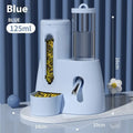 White, blue, and pink hamster automatic water feeder and food basin for cage.