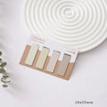 Four Morandi colour block magnetic bookmarks showing different palette combinations
