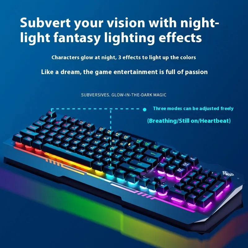 Black and white wired gaming peripheral bundles showing keyboard, mouse, and headset with coloured lighting.
