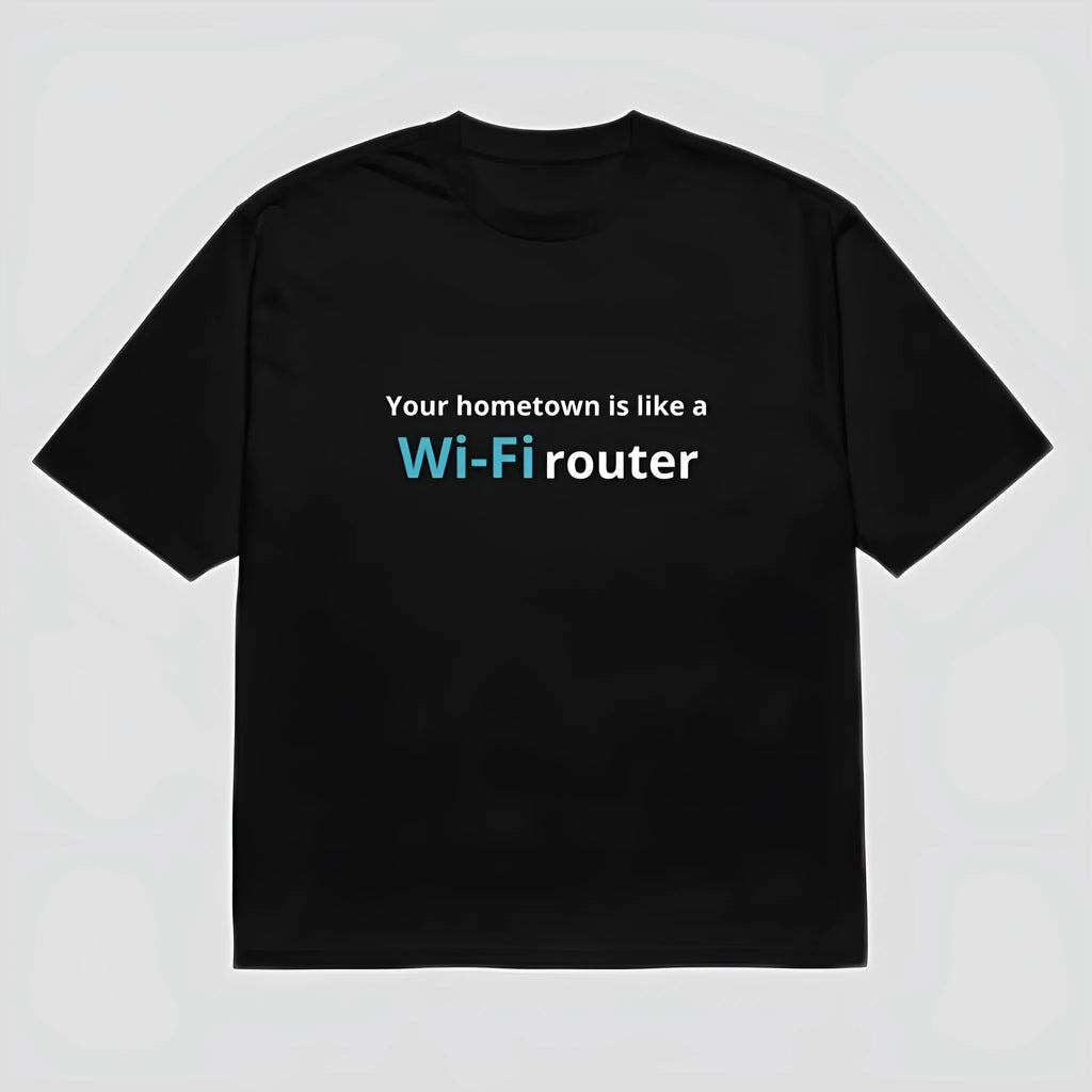 Black men's t-shirt with a colourful 3D cartoon print, featuring a round neck and short sleeves.
