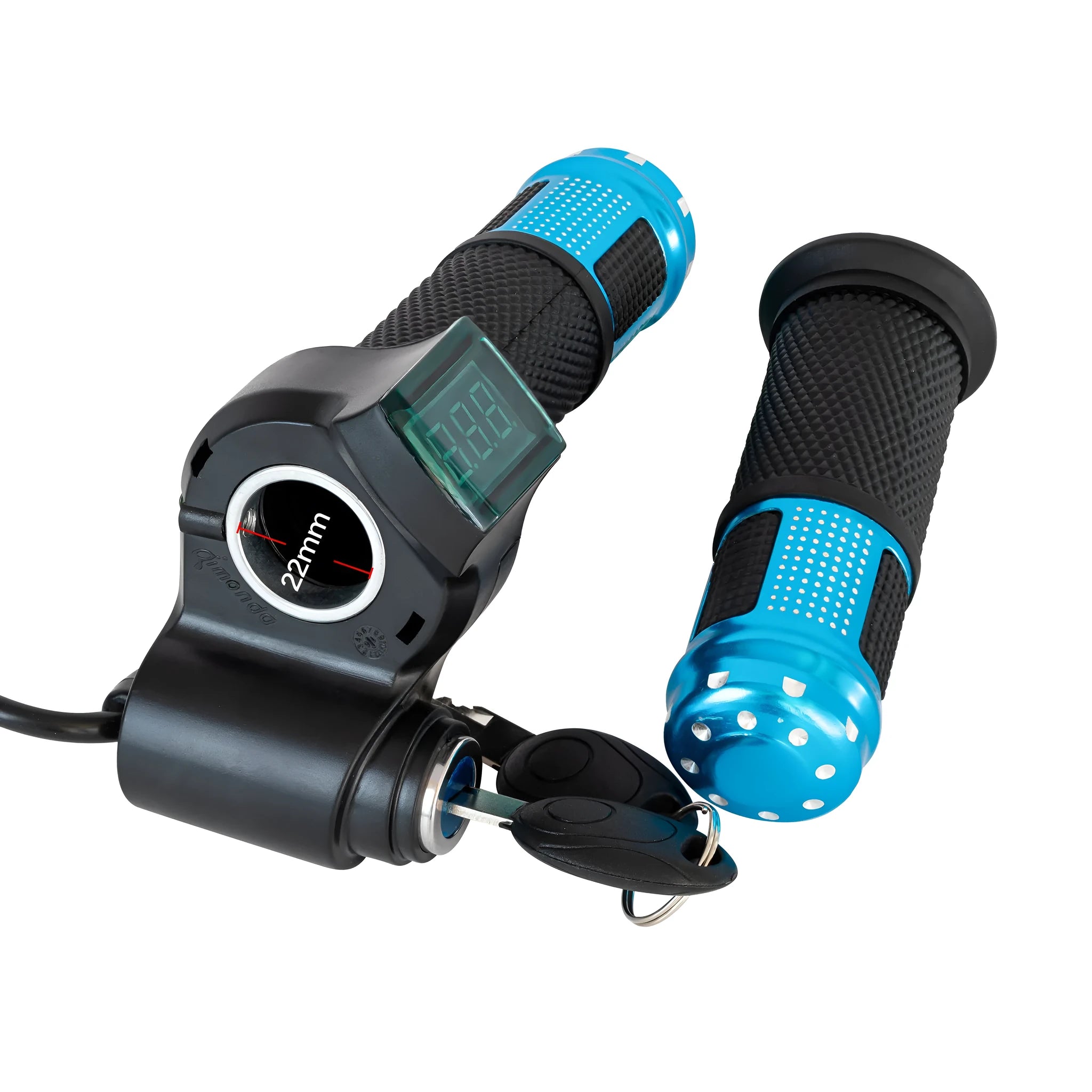 Electric scooter replacement handlebar section in blue, red, silver, and yellow colour options.