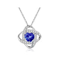 Heart-shaped copper necklace with electroplated platinum finish in red diamond colour variation