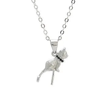 925 sterling silver cat pendant clavicle necklace with electroplated finish