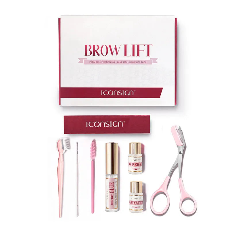 Pink eyebrow quick ironing tool in eyebrow perm styling suit kit for keratosis treatments