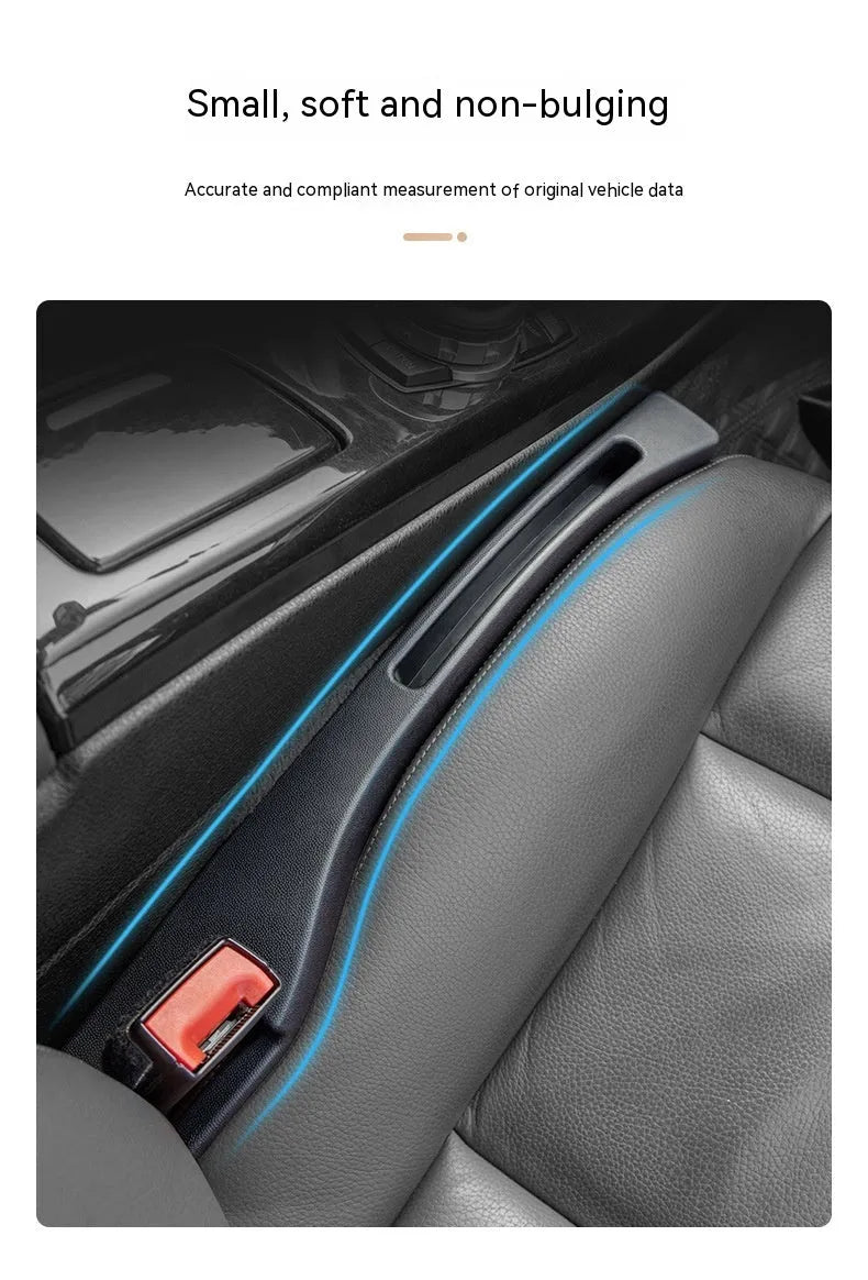 Plastic car seat gap storage organiser pocket in black colour with handle