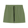 Men's thin gray polyester basketball shorts with elastic waistband for summer sports.