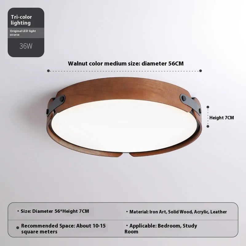 Japanese style wooden ceiling lamp with PMMA shade in warm light colour