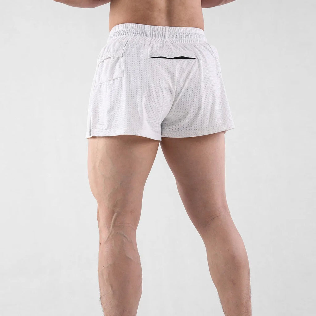 Men's quick-dry nylon summer shorts in black and white colour options
