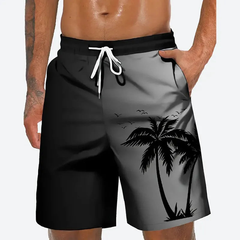 Men's loose fit polyester beach pants in plus sizes
