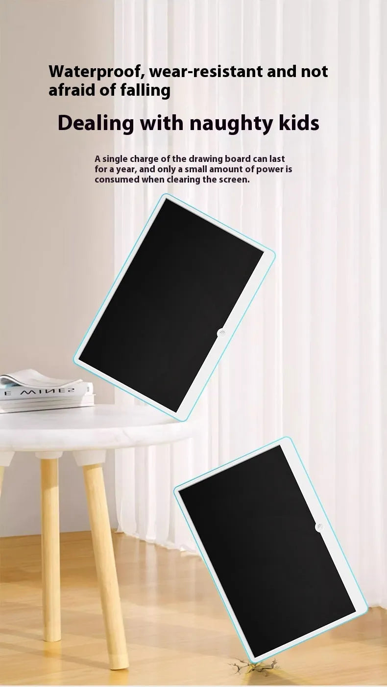 19-inch LCD children's drawing board with stylus in blue and white colour option