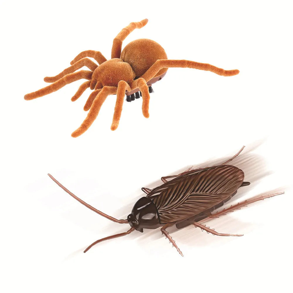 Electric vibrating walking insect simulation toy for cats and dogs in plastic cockroach, dragonfly, tarantula, or mouse styles.