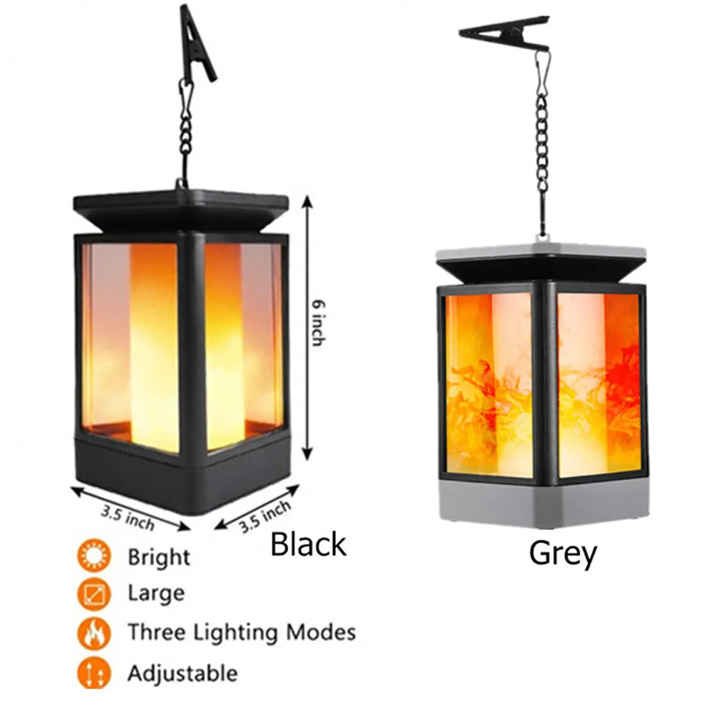 Antique flame design outdoor solar LED street lamp in black colour with traditional styling