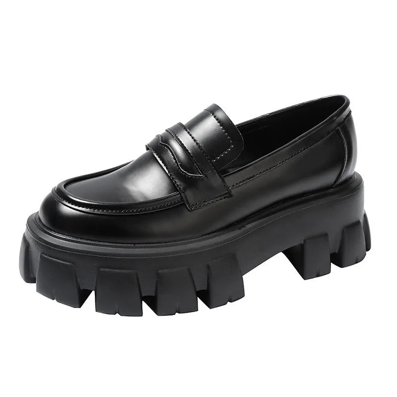 British style wide fit loafers in patent leather with a rubber sole, shown in a choice of finishes.