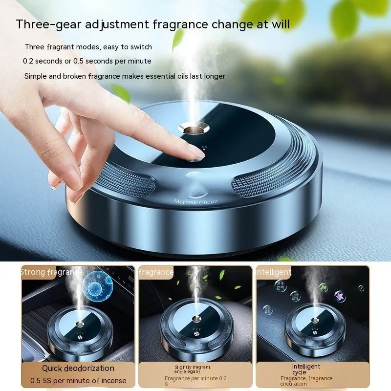 Car aromatherapy machine with zinc alloy shell and metal perfume seat