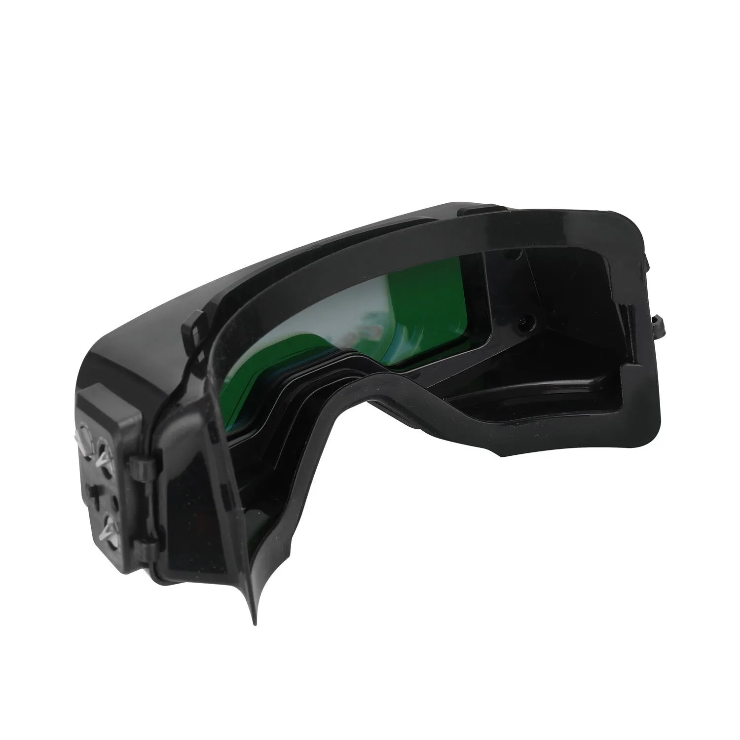 Black automatic darkening welding mask with adjustable shade control for arc welding protection