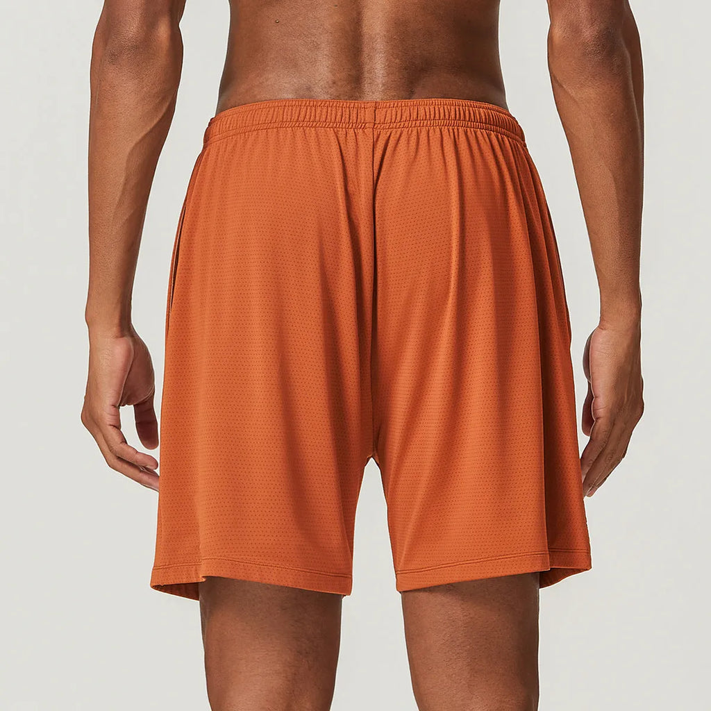 Men's quick-drying double-layer workout shorts in multiple colours with moisture-wicking fabric