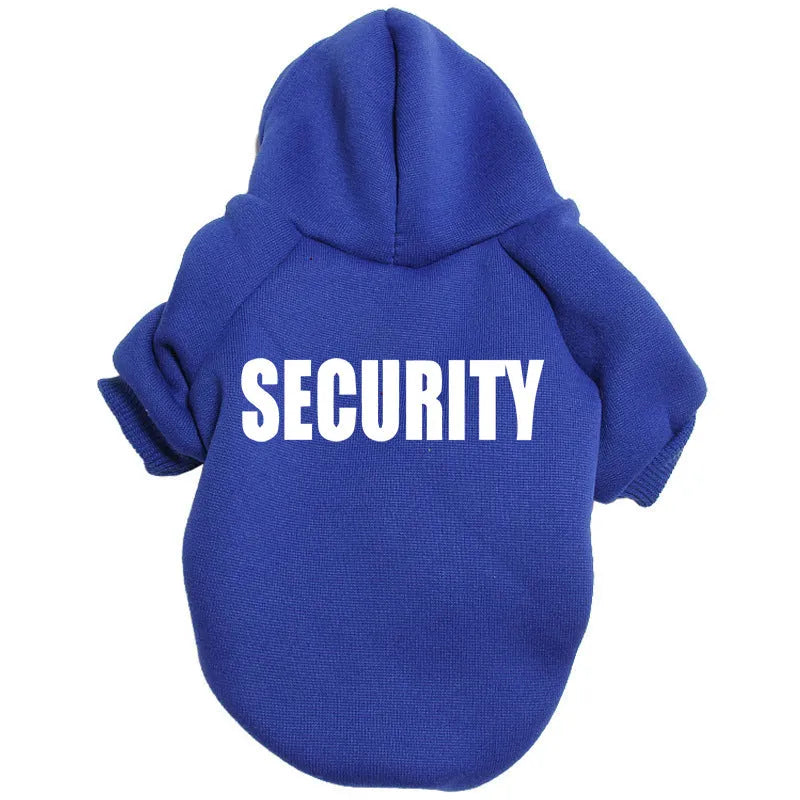 Solid colour warm printed pet clothing in polyester, unisex British style, sizes XS to 9XL, colours blue black red pink grey grey-black
