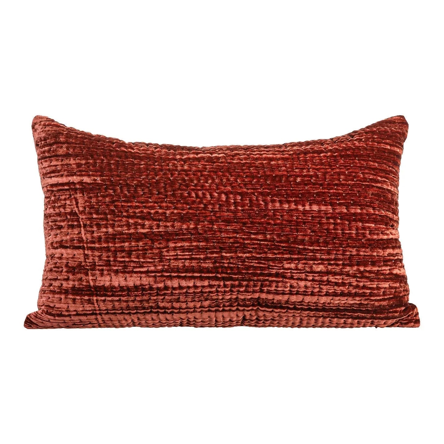 Antique-style quilted cushion with mercerized velvet embossing point texture in green, red, mocha, or orange