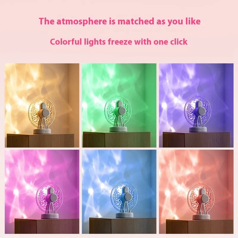 White ferris wheel Bluetooth speaker atmosphere light with water ripple lighting effects