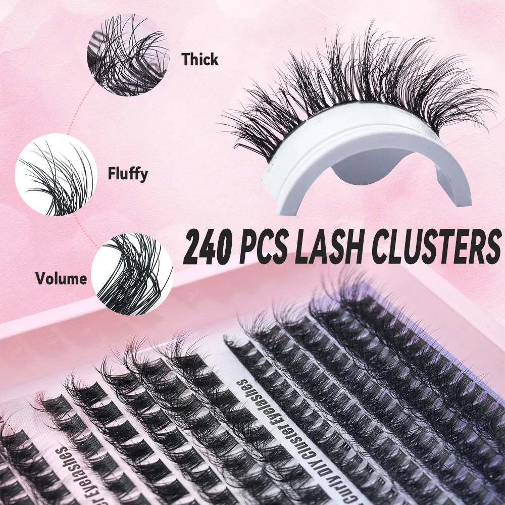 Large capacity box of messy mixed false eyelashes in high imitation material, measuring 13.7cm by 13.5cm.