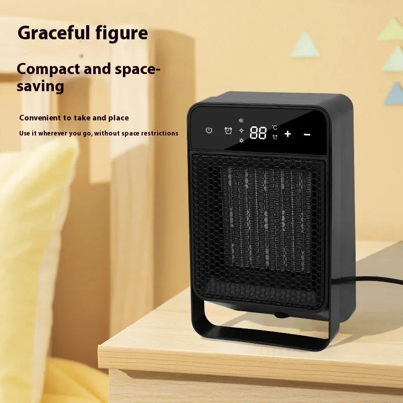 Desktop PTC warm air blower heater with digital touch screen display and remote control
