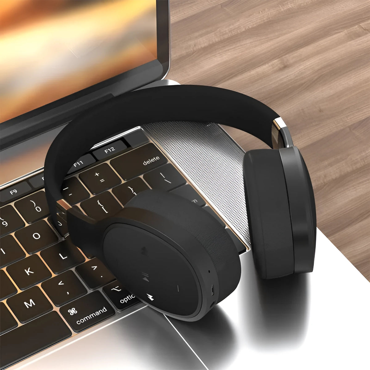 Folding wireless Bluetooth sports headset in four colour options showing compact design