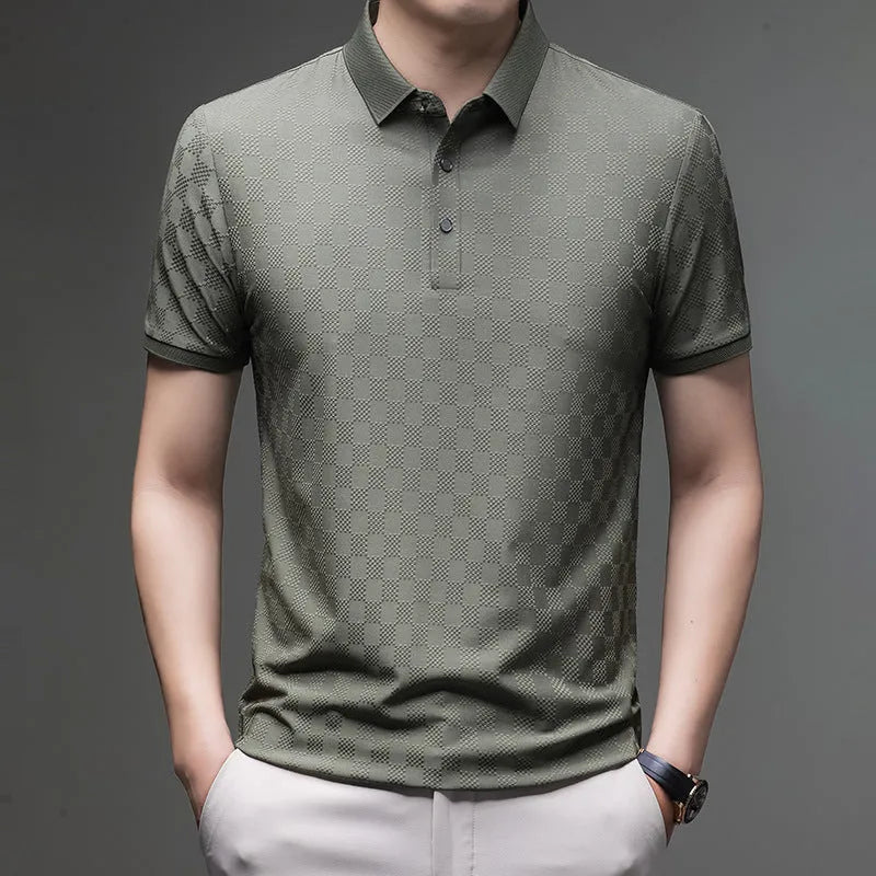 Rhombus brand thin short sleeve T-shirt in black with a slit detail on the front.