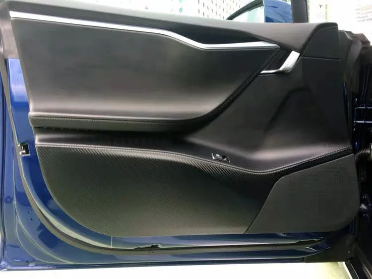 Carbon fibre protective film for Tesla Model S car door control panels