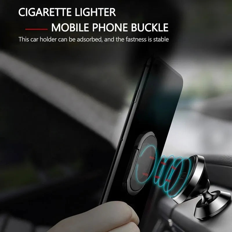 2 in 1 USB plasma lighter and mobile phone holder in aluminium alloy, black ice colour, with ring buckle and USB charging cable