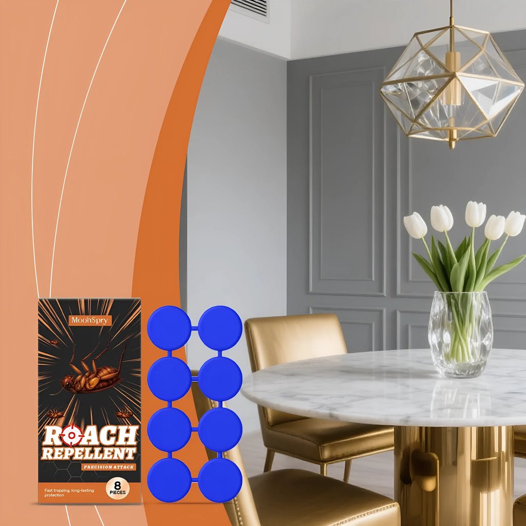Indoor cockroach killer bait stickers pack of 8 with adhesive glue traps for kitchen pest control