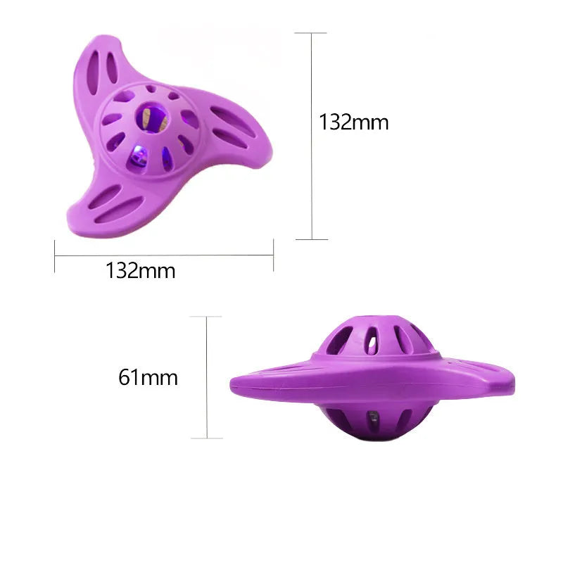 Blue boomerang-shaped dog toy with molar texture for medium and large breed dogs