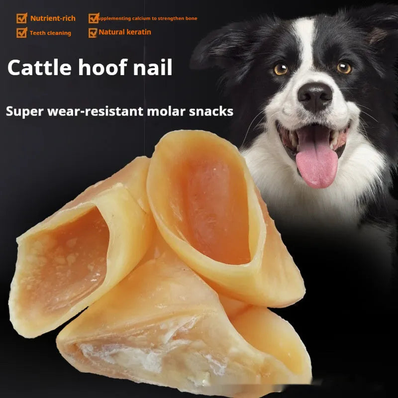 Natural hoof shell colour cowhide dog grinding rod chew for small and large dogs.