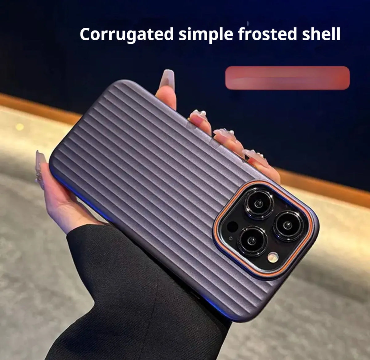 Anti-drop frosted PC half-pack phone case for iPhone in black, dark purple, gray, or silver.