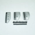Aluminium alloy manual transmission pedal set showing brake, accelerator, and clutch pedals