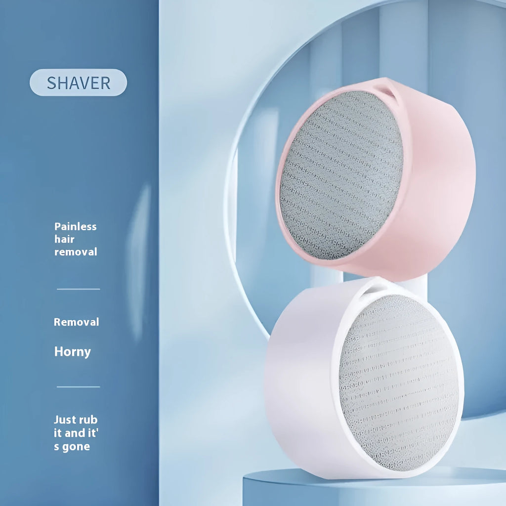 Nano glass epilator and foot grinder 2-in-1 device in plastic construction for body hair removal and foot care.