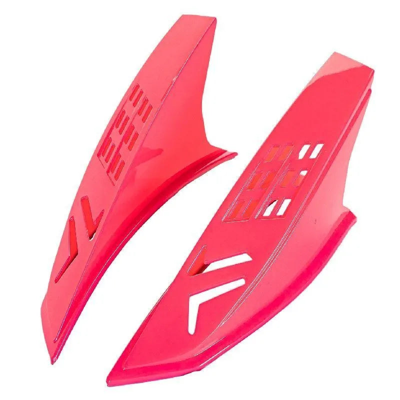 A pair of coloured horn accessories for children's helmets with 3M adhesive backing.