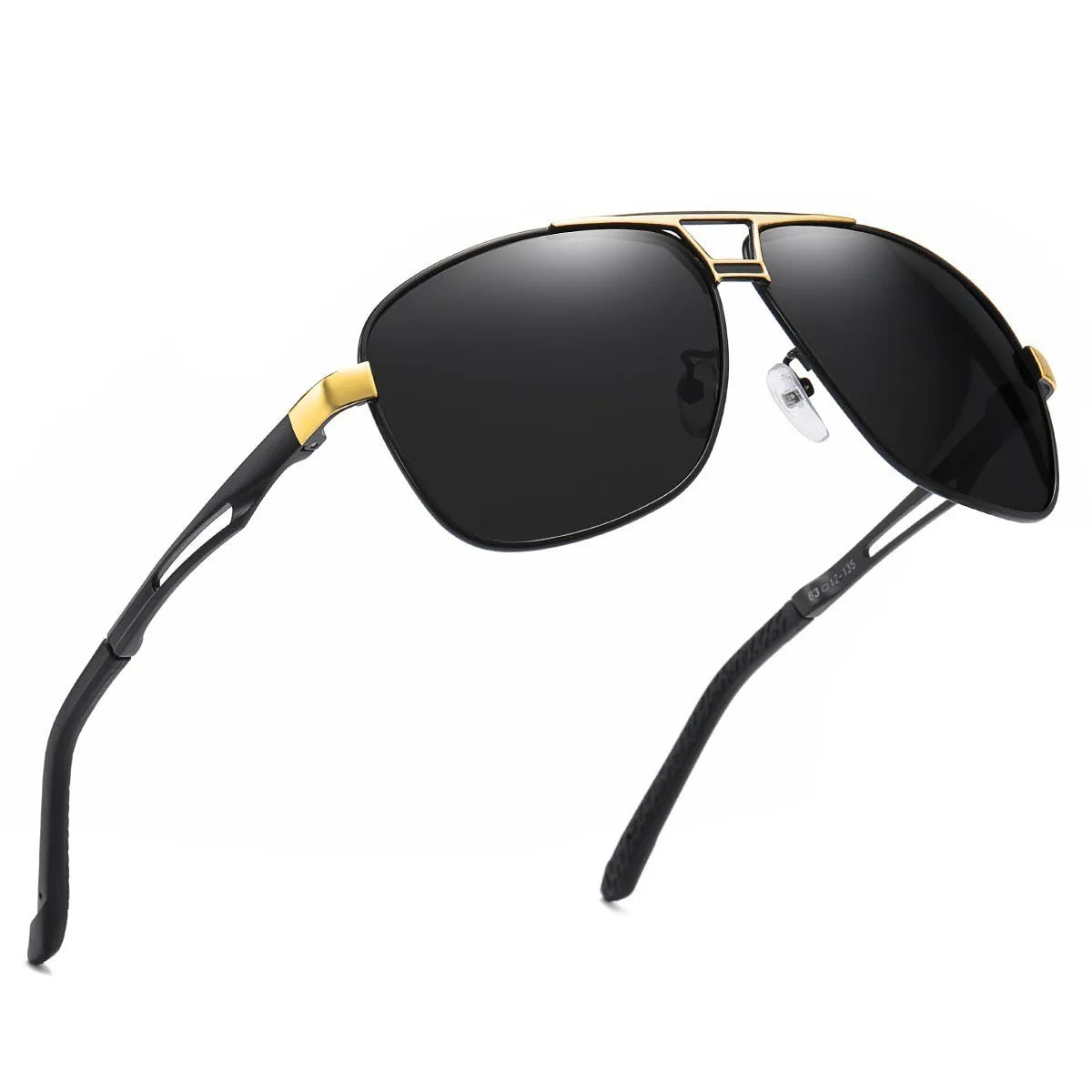 Men's orange red polarised aviator sunglasses with metal frame and HD TAC lenses